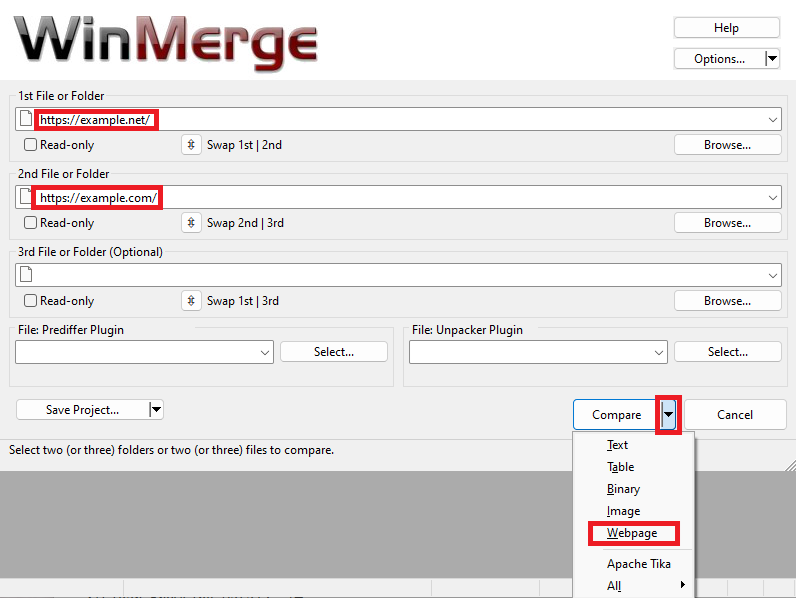 Select Files or Folders window