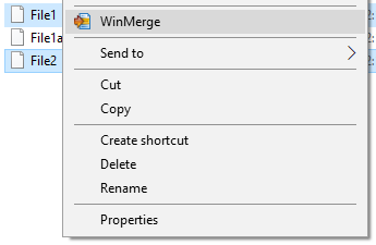 WinMerge command in Windows Explorer context menu